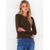 imageANRABESS Sweaters for Women Long Sleeve Crewneck Fitted Business Casual Pullover Tops 2025 Fall Outfits with Button CuffCoffee