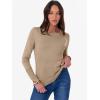 imageANRABESS Sweaters for Women Long Sleeve Crewneck Fitted Business Casual Pullover Tops 2025 Fall Outfits with Button CuffTan
