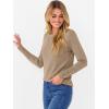 imageANRABESS Sweaters for Women Long Sleeve Crewneck Fitted Business Casual Pullover Tops 2025 Fall Outfits with Button CuffTan