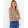 imageANRABESS Sweaters for Women Long Sleeve Crewneck Fitted Business Casual Pullover Tops 2025 Fall Outfits with Button CuffTan