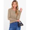 imageANRABESS Sweaters for Women Long Sleeve Crewneck Fitted Business Casual Pullover Tops 2025 Fall Outfits with Button CuffTan