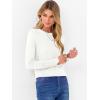 imageANRABESS Sweaters for Women Long Sleeve Crewneck Fitted Business Casual Pullover Tops 2025 Fall Outfits with Button CuffWhite