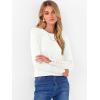 imageANRABESS Sweaters for Women Long Sleeve Crewneck Fitted Business Casual Pullover Tops 2025 Fall Outfits with Button CuffWhite