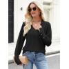 imageANRABESS Sweaters for Women Long Sleeve V Neck Shirts Business Casual Work Blouses 2025 Fall Loose Knit Pullover Sweater TopsBlack