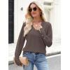 imageANRABESS Sweaters for Women Long Sleeve V Neck Shirts Business Casual Work Blouses 2025 Fall Loose Knit Pullover Sweater TopsTaupe