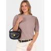 imageANRABESS Sweaters for Women Puff Short Sleeve Pullover Knit Blouses Casual Business Work Tops T Shirts 2025 Summer OutfitsGray Purple