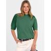imageANRABESS Sweaters for Women Puff Short Sleeve Pullover Knit Blouses Casual Business Work Tops T Shirts 2025 Summer OutfitsGreen