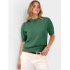imageANRABESS Sweaters for Women Puff Short Sleeve Pullover Knit Blouses Casual Business Work Tops T Shirts 2025 Summer OutfitsGreen