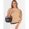imageANRABESS Sweaters for Women Puff Short Sleeve Pullover Knit Blouses Casual Business Work Tops T Shirts 2025 Summer OutfitsLight Yellow