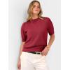 imageANRABESS Sweaters for Women Puff Short Sleeve Pullover Knit Blouses Casual Business Work Tops T Shirts 2025 Summer OutfitsRed