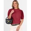 imageANRABESS Sweaters for Women Puff Short Sleeve Pullover Knit Blouses Casual Business Work Tops T Shirts 2025 Summer OutfitsRed