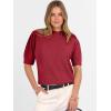 imageANRABESS Sweaters for Women Puff Short Sleeve Pullover Knit Blouses Casual Business Work Tops T Shirts 2025 Summer OutfitsRed