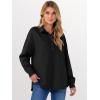 imageANRABESS Sweatshirt for Women Oversized Casual Long Sleeve Side Slit Button Lapel Polo Pullover Tunic Tops 2025 Fall OutfitsBlack