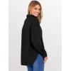 imageANRABESS Sweatshirt for Women Oversized Casual Long Sleeve Side Slit Button Lapel Polo Pullover Tunic Tops 2025 Fall OutfitsBlack