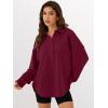 imageANRABESS Sweatshirt for Women Oversized Casual Long Sleeve Side Slit Button Lapel Polo Pullover Tunic Tops 2025 Fall OutfitsDark Red