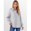 imageANRABESS Sweatshirt for Women Oversized Casual Long Sleeve Side Slit Button Lapel Polo Pullover Tunic Tops 2025 Fall OutfitsGrey