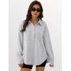 imageANRABESS Sweatshirt for Women Oversized Casual Long Sleeve Side Slit Button Lapel Polo Pullover Tunic Tops 2025 Fall OutfitsGrey