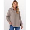 imageANRABESS Sweatshirt for Women Oversized Casual Long Sleeve Side Slit Button Lapel Polo Pullover Tunic Tops 2025 Fall OutfitsKhaki