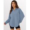 imageANRABESS Sweatshirt for Women Oversized Casual Long Sleeve Side Slit Button Lapel Polo Pullover Tunic Tops 2025 Fall OutfitsLight Blue