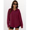 imageANRABESS Sweatshirt for Women Oversized Casual Long Sleeve Side Slit Button Lapel Polo Pullover Tunic Tops 2025 Fall OutfitsRed