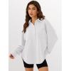 imageANRABESS Sweatshirt for Women Oversized Casual Long Sleeve Side Slit Button Lapel Polo Pullover Tunic Tops 2025 Fall OutfitsWhite