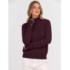 imageANRABESS Turtleneck Sweaters for Women 2025 Fall Long Sleeve Dressy Casual Soft Knitted Button Basic Pullover Tops OutfitsWine Red