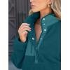 imageANRABESS Women Fuzzy Fleece Pullover Sherpa Sweatshirt Long Sleeve Button Down Warm Soft Loose Sweater Jackets with PocketsCyan