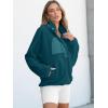 imageANRABESS Women Fuzzy Fleece Pullover Sherpa Sweatshirt Long Sleeve Button Down Warm Soft Loose Sweater Jackets with PocketsCyan