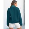 imageANRABESS Women Fuzzy Fleece Pullover Sherpa Sweatshirt Long Sleeve Button Down Warm Soft Loose Sweater Jackets with PocketsCyan