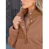 imageANRABESS Women Fuzzy Fleece Pullover Sherpa Sweatshirt Long Sleeve Button Down Warm Soft Loose Sweater Jackets with PocketsLight Brown