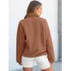 imageANRABESS Women Fuzzy Fleece Pullover Sherpa Sweatshirt Long Sleeve Button Down Warm Soft Loose Sweater Jackets with PocketsLight Brown
