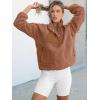 imageANRABESS Women Fuzzy Fleece Pullover Sherpa Sweatshirt Long Sleeve Button Down Warm Soft Loose Sweater Jackets with PocketsLight Brown
