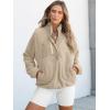 imageANRABESS Women Fuzzy Fleece Pullover Sherpa Sweatshirt Long Sleeve Button Down Warm Soft Loose Sweater Jackets with PocketsLight Khaki