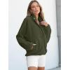 imageANRABESS Women Fuzzy Fleece Pullover Sherpa Sweatshirt Long Sleeve Button Down Warm Soft Loose Sweater Jackets with PocketsOlive