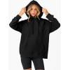 imageANRABESS Women Hoodies Long Sleeve Loose Fit Fleece Hooded Sweatshirts Drawstring Pullover Top With Pockets 2025 Fall OutfitsBlack