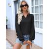 imageANRABESS Women Oversized Sweatshirts Balloon Long Sleeves V Neck Casual Lightweight Sweaters Pullover Top 2025 Fall OutfitsBlack