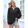 imageANRABESS Women Oversized Sweatshirts Balloon Long Sleeves V Neck Casual Lightweight Sweaters Pullover Top 2025 Fall OutfitsBlack