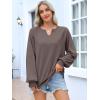 imageANRABESS Women Oversized Sweatshirts Balloon Long Sleeves V Neck Casual Lightweight Sweaters Pullover Top 2025 Fall OutfitsCamel