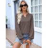 imageANRABESS Women Oversized Sweatshirts Balloon Long Sleeves V Neck Casual Lightweight Sweaters Pullover Top 2025 Fall OutfitsCamel
