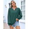 imageANRABESS Women Oversized Sweatshirts Balloon Long Sleeves V Neck Casual Lightweight Sweaters Pullover Top 2025 Fall OutfitsDeep Green