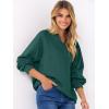 imageANRABESS Women Oversized Sweatshirts Balloon Long Sleeves V Neck Casual Lightweight Sweaters Pullover Top 2025 Fall OutfitsDeep Green