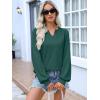 imageANRABESS Women Oversized Sweatshirts Balloon Long Sleeves V Neck Casual Lightweight Sweaters Pullover Top 2025 Fall OutfitsDeep Green