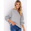 imageANRABESS Women Oversized Sweatshirts Balloon Long Sleeves V Neck Casual Lightweight Sweaters Pullover Top 2025 Fall OutfitsGrey