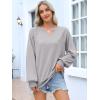 imageANRABESS Women Oversized Sweatshirts Balloon Long Sleeves V Neck Casual Lightweight Sweaters Pullover Top 2025 Fall OutfitsGrey