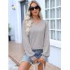 imageANRABESS Women Oversized Sweatshirts Balloon Long Sleeves V Neck Casual Lightweight Sweaters Pullover Top 2025 Fall OutfitsGrey