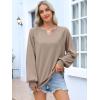 imageANRABESS Women Oversized Sweatshirts Balloon Long Sleeves V Neck Casual Lightweight Sweaters Pullover Top 2025 Fall OutfitsKhaki