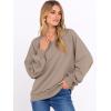 imageANRABESS Women Oversized Sweatshirts Balloon Long Sleeves V Neck Casual Lightweight Sweaters Pullover Top 2025 Fall OutfitsKhaki