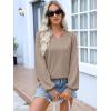 imageANRABESS Women Oversized Sweatshirts Balloon Long Sleeves V Neck Casual Lightweight Sweaters Pullover Top 2025 Fall OutfitsKhaki