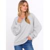 imageANRABESS Women Oversized Sweatshirts Balloon Long Sleeves V Neck Casual Lightweight Sweaters Pullover Top 2025 Fall OutfitsLight Grey