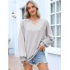 imageANRABESS Women Oversized Sweatshirts Balloon Long Sleeves V Neck Casual Lightweight Sweaters Pullover Top 2025 Fall OutfitsLight Grey